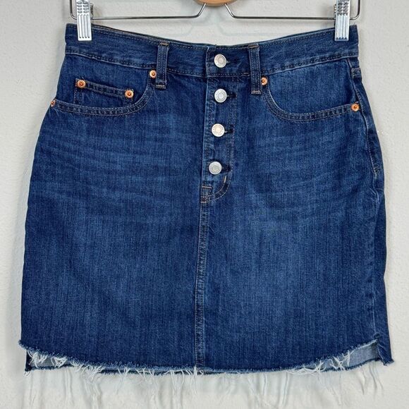 Gap Denim Button Fly Mini Skirt 27 - Picture 1 of 7